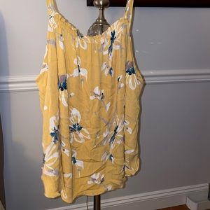 Yellow tank top with flowers